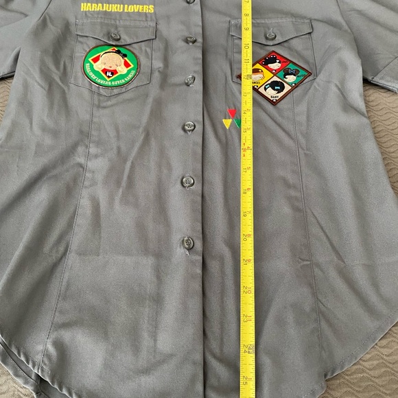 Harajuku Lovers not L.A.M.B Gwen Stefani scout military camp shirt rare NWOT XL - Picture 13 of 15